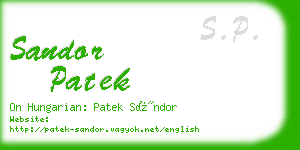 sandor patek business card